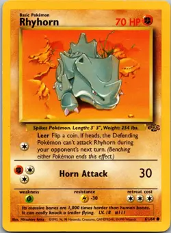 Rhyhorn 61/64 - Jungle Pokemon TCG LP - Image 1