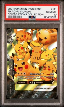 Full Set of 4 PSA 10 9 Pikachu V-Union 2021 Pokemon Celebration 139 140 141 142 - Image 4