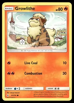 Growlithe 21/214 Common Unbroken Bonds Pokemon Near Mint - Image 1