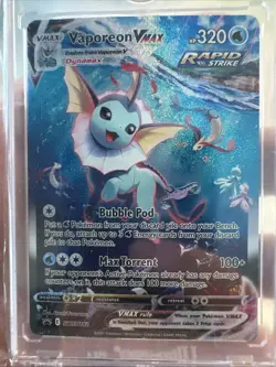 Pokemon Vaporeon VMAX Promo Full Art Rapid Strike Holo SWSH182 English - Image 1