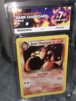 Pokemon TCG Dark Charizard 4/82 Rare Holo Team Rocket WOTC, Vintage Ace 9 - Image 1