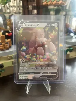 POKEMON TCG GREEDENT V 120/159 SWSH CROWN ZENITH ULTRA RARE!! - Image 1
