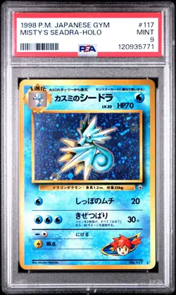 1998 Pokemon P.M. Japanese Gym MISTY'S SEADRA Holo Foil #117 PSA 9 MINT Rare! - Image 1