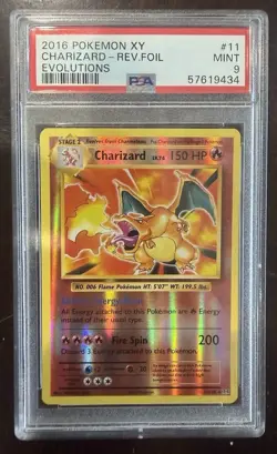 2016 Pokemon XY Charizard 11/108 Evolutions Reverse Holo PSA 9 - Image 1