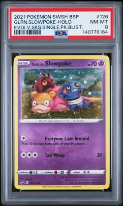 2021 POKEMON SWSH BLACK STAR PROMO #126 GALARIAN SLOWPOKE-HOLO PSA 8 - Image 1