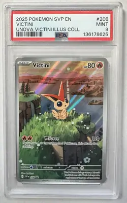 VICTINI PSA 9 POKEMON SVP PROMO UNOVA VICTINI ILLUSTRATION COLLECTION #208 - Image 1