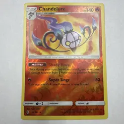 Chandelure Sun and Moon Guardians Rising 13/145 Reverse Holo Pokemon Card - Image 1