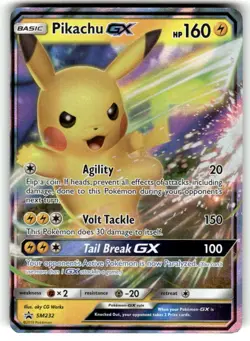Pokemon Pikachu GX SM232 Black Star Promo Holo Card Sun & Moon VLP - Image 1