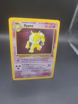 Pokemon Card Hypno 8/62 Fossil Holo Rare Unlimited 1999 Vintage LP - Image 2