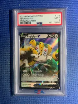 2023 Pokemon Card SWSH Regigigas V Crown Zenith PSA 9 Full Art / Full Holo - Image 1