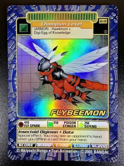 Digimon Flybeemon BO-190S Card 2001 Digi-Battle Series 4 Bandai Holo Rare Nm/M - Image 2