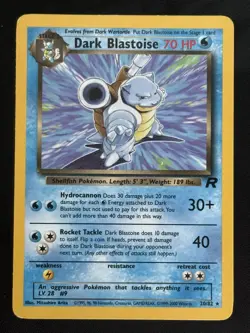 Dark Blastoise 20/82 Pokemon TCG Team Rocket Non Holo Rare - Image 1