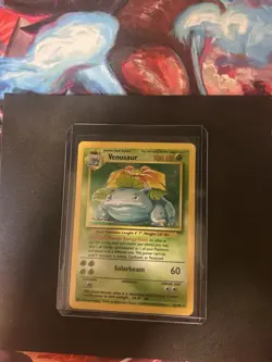 Pokemon TCG Venusaur 15/102 Base Set Unlimited Holo Rare Vintage HP DMG - Image 1