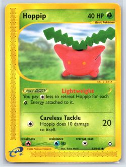 Hoppip 83/147 Non-Holo Aquapolis E-Reader Pokemon Card Yuka Morii Art - Image 1