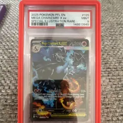 2025 Pokemon TCG Mega Charizard X ex 125/094 ME02 Holo SIR PSA 9 Age 6+ - Image 1