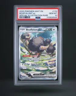 Pokemon Bouffalant ex Sv: White Flare Illustration Rare Holo PSA 10 220 HP - Image 1