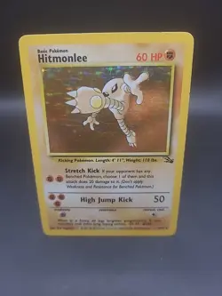 Pokemon TCG Hitmonlee 7/62 Fossil Holo Rare HP Condition - Image 1