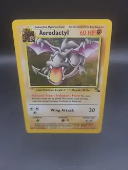 Pokemon TCG Aerodactyl 1/62 Fossil Unlimited Holo Holo Rare WOTC Vintage 1999 HP - Image 1