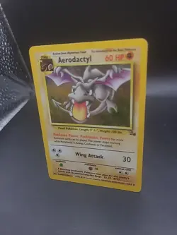 Pokemon TCG Aerodactyl 1/62 Fossil Unlimited Holo Holo Rare WOTC Vintage 1999 HP - Image 3