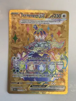 Pokemon Terapagos ex 173/142 Special Illustration Rare 230 HP Stellar Crown Holo - Image 1