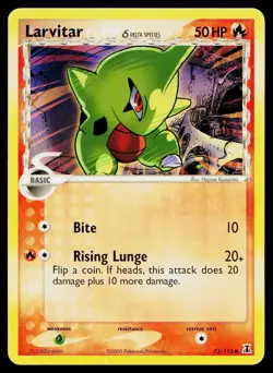 Larvitar 73/113 Common Delta Species Pokemon Heavily Played - Image 1