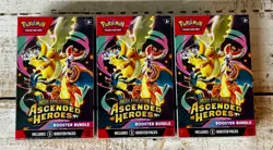 3 Pokemon Ascended Heroes Booster Bundle Boxes - New & Sealed - Pokemon Center - Image 1