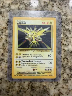 Pokemon Zapdos 15/62 Fossil Holo Rare 80 HP Unlimited English Arita TCG - Image 1