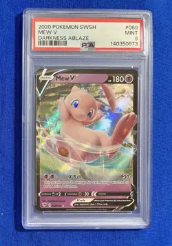 Pokemon SWSH03: Darkness Ablaze #069/189 Mew V PSA 9 Mint - Image 1