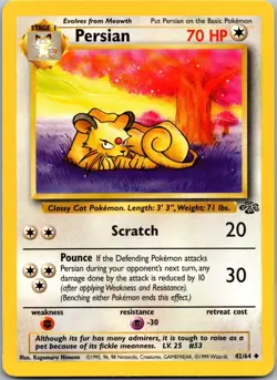 Persian 42/64 - Jungle Pokemon TCG LP - Image 1