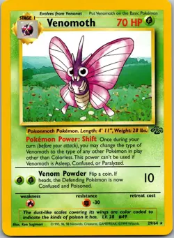 Venomoth 29/64 - Jungle Pokemon TCG NM - Image 1