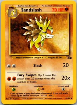 Sandslash 41/62 - Fossil Pokemon TCG LP - Image 1