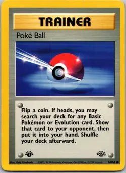 Poke Ball 64/64 - Jungle Pokemon TCG LP 1st Edition - Image 1