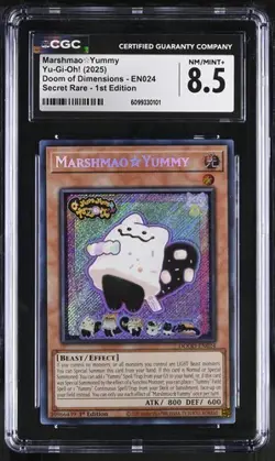 Marshmao Yummy *CGC 8.5* POP 1 *Secret Rare* DOOD-EN024 * Yugioh - Image 1