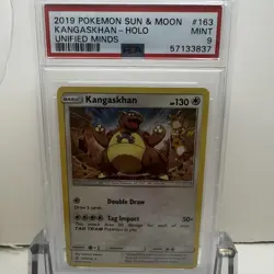 2019 POKEMON SUN & MOON UNIFIED MINDS #163 KANGASKHAN HOLO - PSA 9 MINT - Image 1