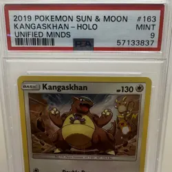 2019 POKEMON SUN & MOON UNIFIED MINDS #163 KANGASKHAN HOLO - PSA 9 MINT - Image 2