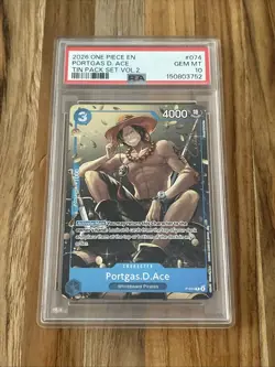 Portgas.D.Ace (Tin Pack Set Vol. 2) P-074 One Piece Promotion Cards Foil PSA 10 - Image 1