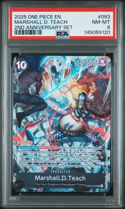 2025 One Piece English Version 2ND Anniversary Set Marshall D. Teach PSA 8 #093 - Image 1
