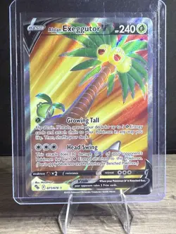 Pokemon GO TCG Full Art Ultra Rare Alolan Exeggutor V 071/78 NM - Image 1