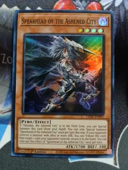 Yugioh Spearhead of the Ashened City Super Rare LEDE-EN091 1st Ed Near Mint - Image 1