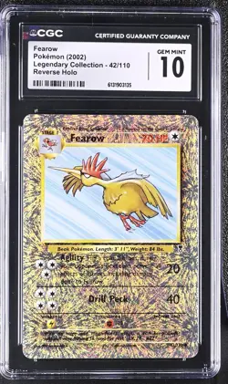 CGC 10 GEM MINT Fearow 42/110 Legendary (collection) Reverse Holo Pokemon Card - Image 1