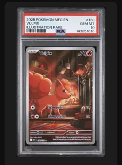 Pokemon Vulpix Me01: Mega Evolution Illustration Rare Holo 138/132 PSA 10 - Image 1