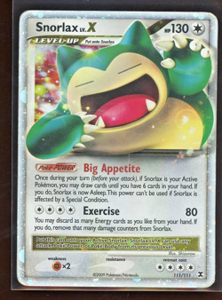 2009 Pokemon Platinum Rising Rivals Snorlax Lv. X Holo Foil Rare 111/111 - Image 1