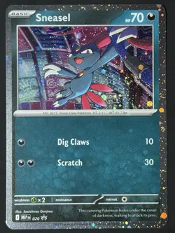 Sneasel 020 Cosmos Holo Promo 🌀 DOUBLE SWIRL Pokemon MEP Near Mint Pokemon TCG - Image 1