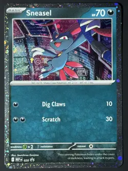 Sneasel 020 Cosmos Holo Promo 🌀 DOUBLE SWIRL Pokemon MEP Near Mint Pokemon TCG - Image 4