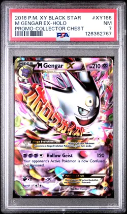 2016 POKEMON XY BLACK STAR PROMO COLLECTOR CHEST #XY166 M GENGAR EX-HOLO PSA 7 - Image 1
