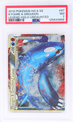 2010 Pokemon Heartgold and Soulsilver Undaunted Groudon Legend/Kyogre PSA 7 - Image 1