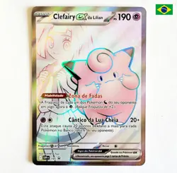 Pokemon TCG Lillie's Clefairy ex 195 Promo Set Journey Together Portuguese Card - Image 1