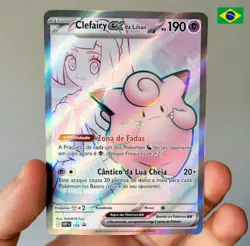 Pokemon TCG Lillie's Clefairy ex 195 Promo Set Journey Together Portuguese Card - Image 2