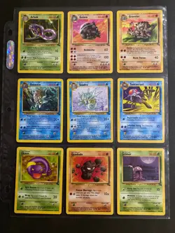 Fossil Set Pokemon Cards Collection No Duplicate Vintage Bundle Lot WOTC 1999 - Image 1