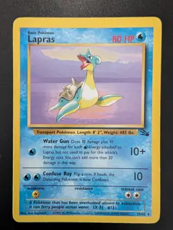 Lapras 25/62 Original Non-Holo Rare Fossil Set Pokemon Card, NM Condition - Image 4